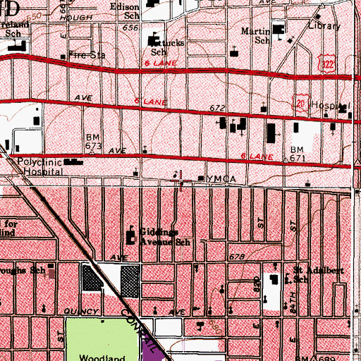 Topographic Map of Temple Baptist Church, OH