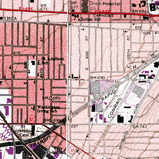 Topographic Map of Union Grove Baptist Church, OH
