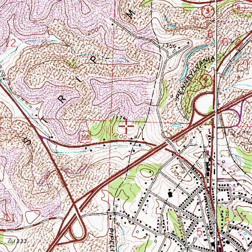 Topographic Map of Anderson Mine, OH