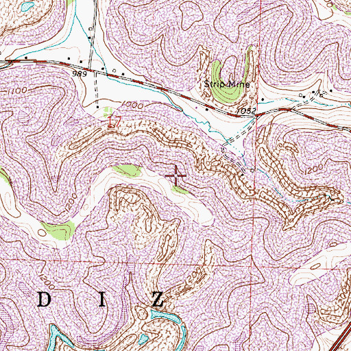 Topographic Map of B and B Mine, OH