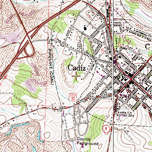 Topographic Map of Cope Mine, OH