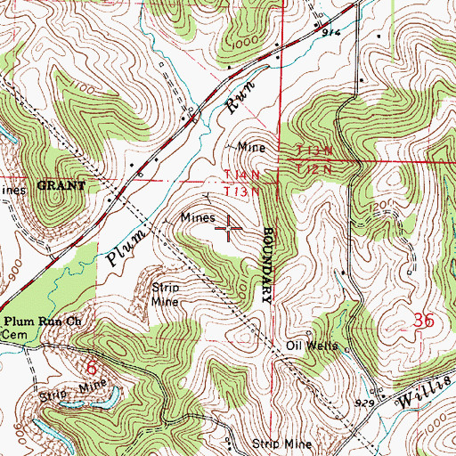 Topographic Map of Cross Mine, OH