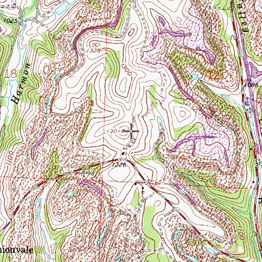 Topographic Map of Freemont Number 1 Mine, OH