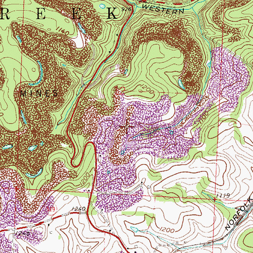 Topographic Map of Georgetown Mine, OH