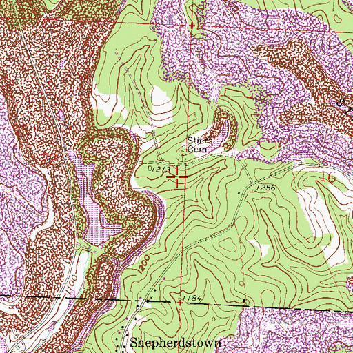 Topographic Map of Goodyear Mine, OH