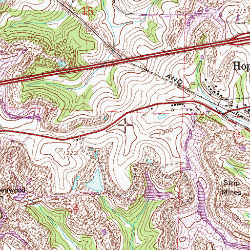 Topographic Map of Hutson Number 9 Mine, OH