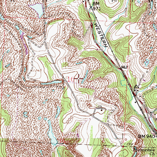 Topographic Map of Kenwood Mine, OH