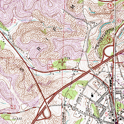 Topographic Map of Kerr Mine, OH