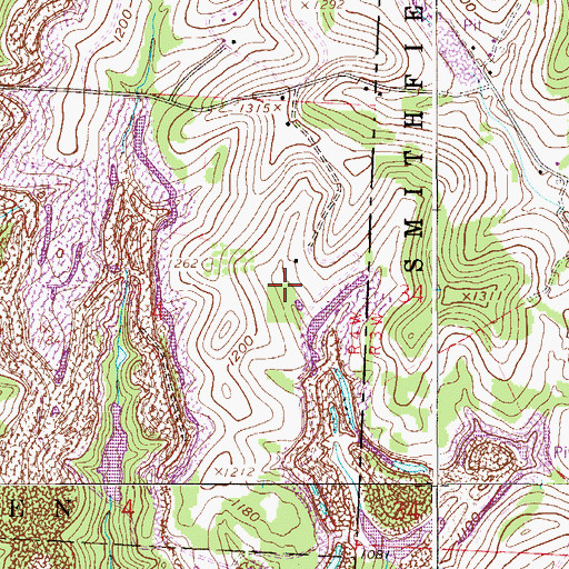 Topographic Map of Majestic Mine, OH