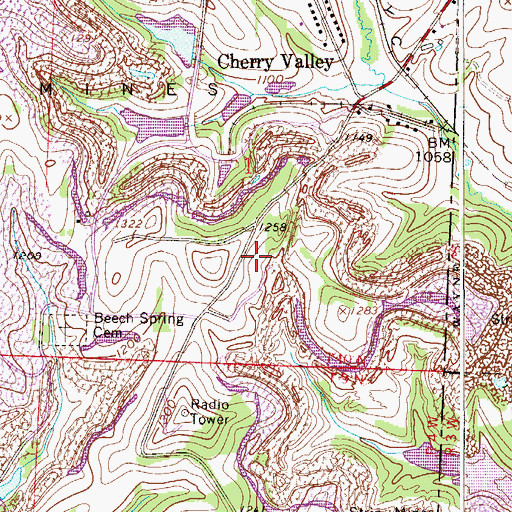 Topographic Map of Marion Mine, OH
