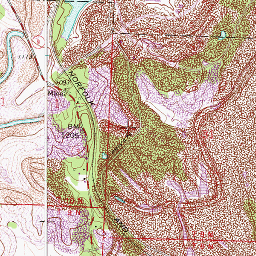Topographic Map of McCoy Mine, OH