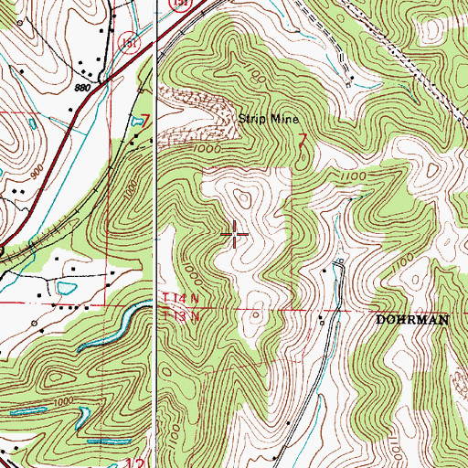 Topographic Map of Meechan Mine, OH