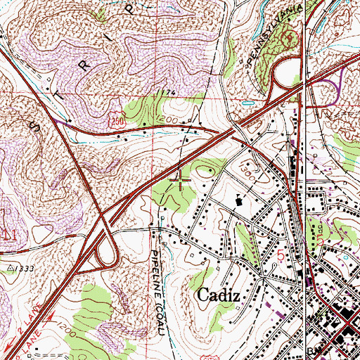 Topographic Map of Pickering Mine, OH