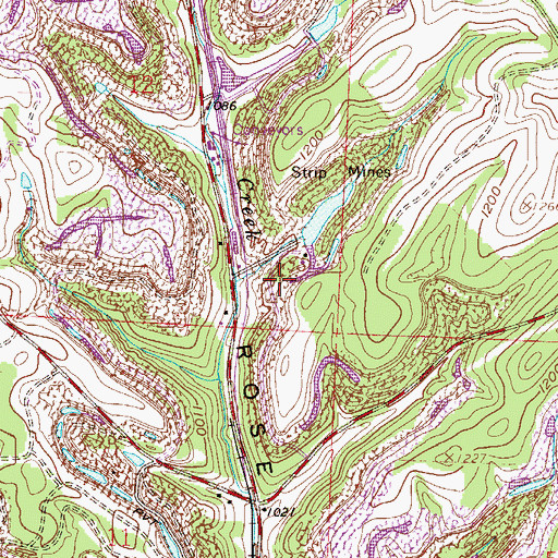 Topographic Map of Rose Valley Number 6 Mine, OH