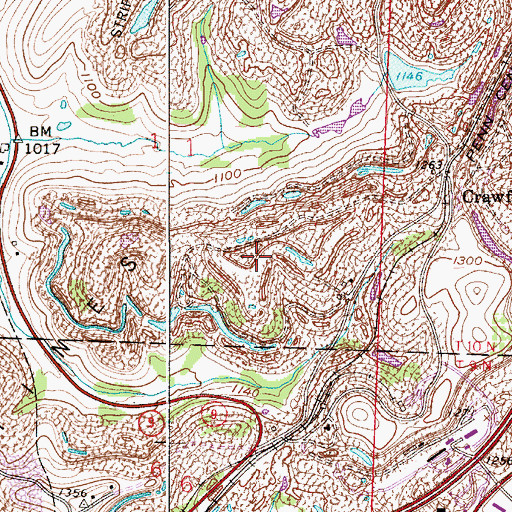 Topographic Map of Taber Mine, OH
