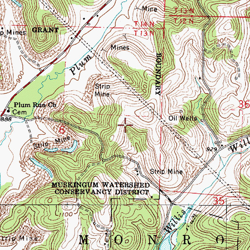 Topographic Map of Tappan Lake Mine, OH