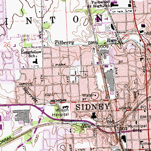 Topographic Map of Buckeye Terrace, OH