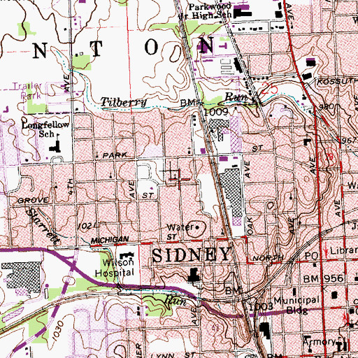 Topographic Map of Church of God, OH