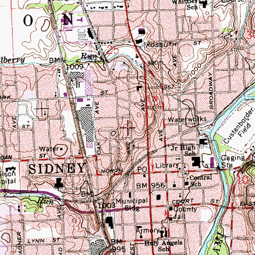 Topographic Map of Church of God, OH