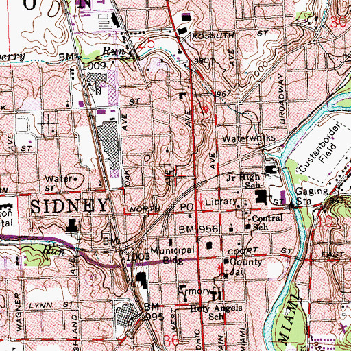 Topographic Map of Ella Schenck Memorial United Brethren Church, OH