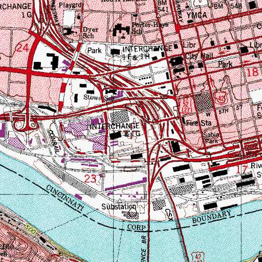 Topographic Map of Holy Trinity School (historical), OH
