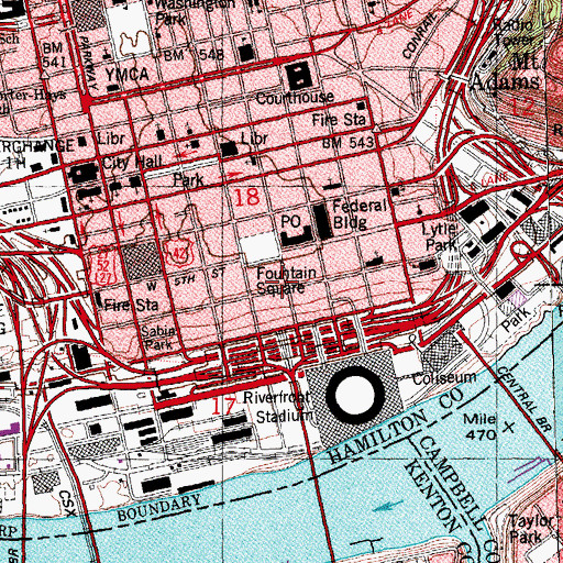 Topographic Map of Melodeon Hall (historical), OH