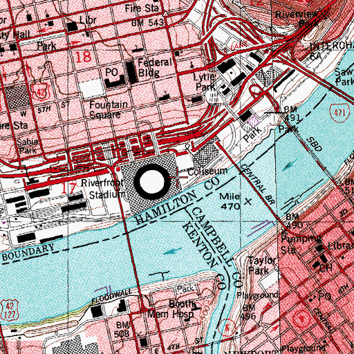 Topographic Map of Yeatmans Tavern (historical), OH