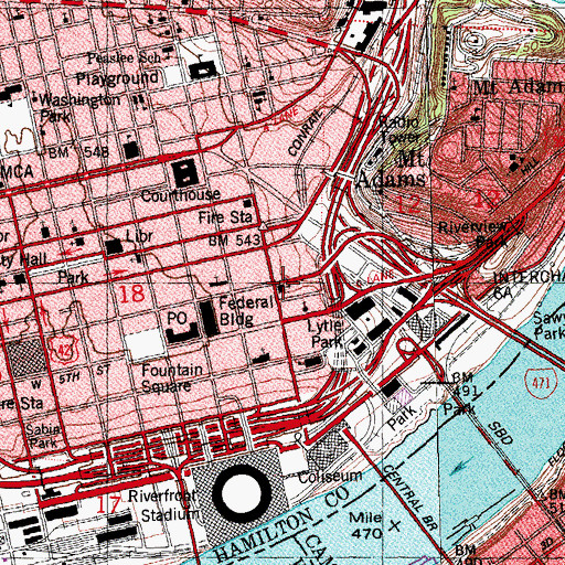 Topographic Map of Allen Temple (historical), OH