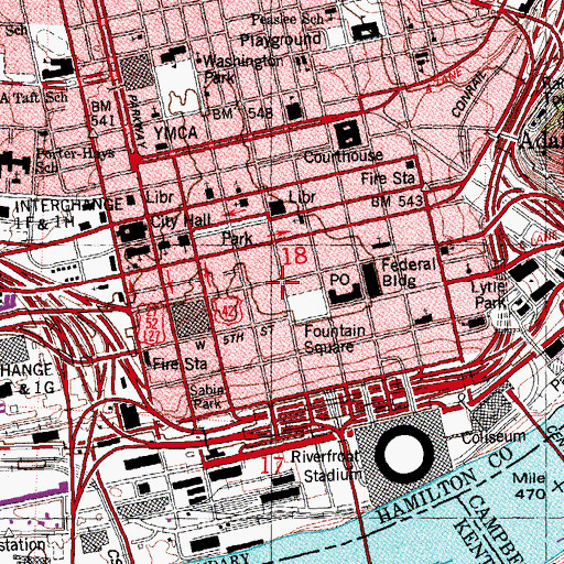 Topographic Map of Greenwood Building, OH