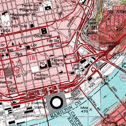 Topographic Map of Old Stone Church (historical), OH