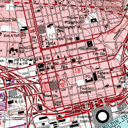 Topographic Map of Piatt Park, OH
