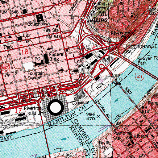 Topographic Map of Church of Saint Anthony of Padua (historical), OH