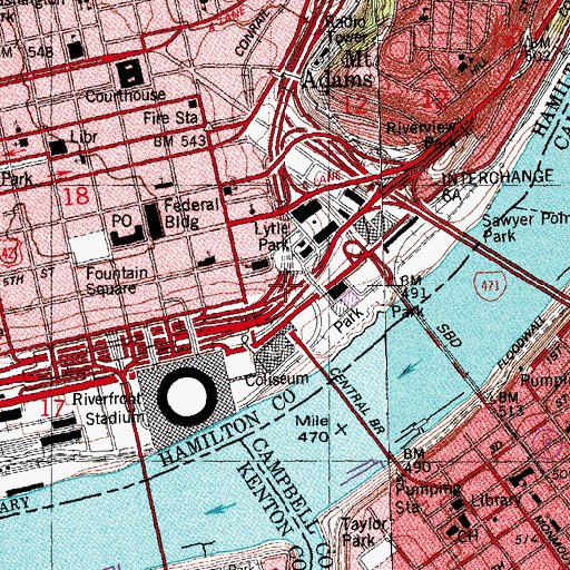 Topographic Map of Cincinnati Union Bethel (historical), OH