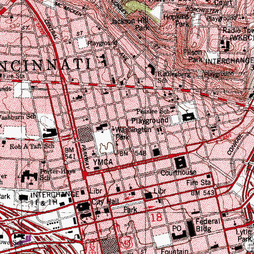 Topographic Map of Cosmopolitan Hall, OH