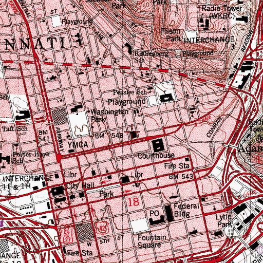 Topographic Map of Emery Auditorium, OH