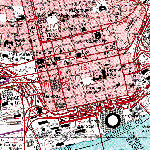 Topographic Map of First Wesleyan Methodist Episcopal Church (historical), OH