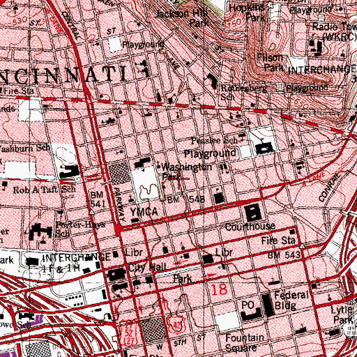 Topographic Map of Heucks Opera House (historical), OH