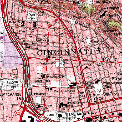 Topographic Map of Laurel Playground, OH