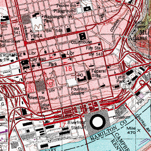 Topographic Map of Strand Building, OH