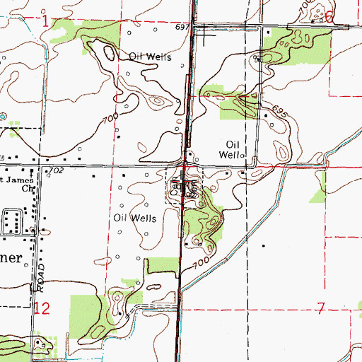 Topographic Map of Bradner Cemetery, OH