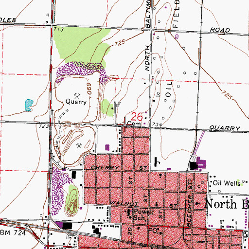 Topographic Map of Hough Cemetery, OH