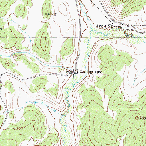 Topographic Map of Shoe and Stocking Campground, CO