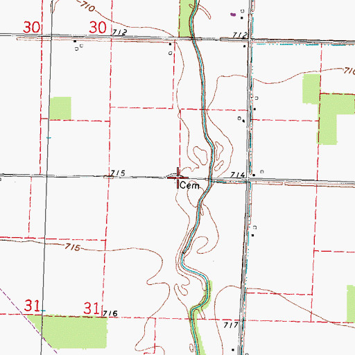Topographic Map of Jackson Township Cemetery, OH
