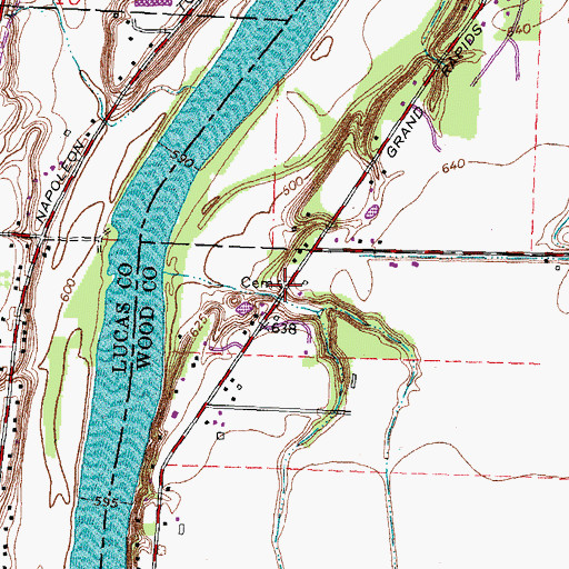 Topographic Map of Lyons Cemetery, OH