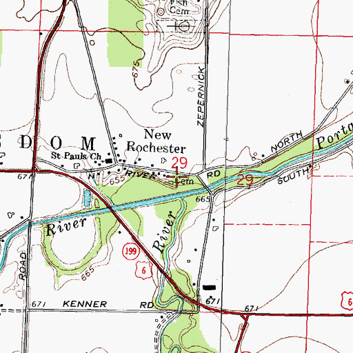 Topographic Map of Myers Cemetery, OH