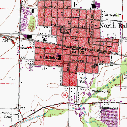 Topographic Map of Saint James United Methodist Church, OH