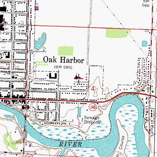 Topographic Map of Oak Harbor United Methodist Church, OH