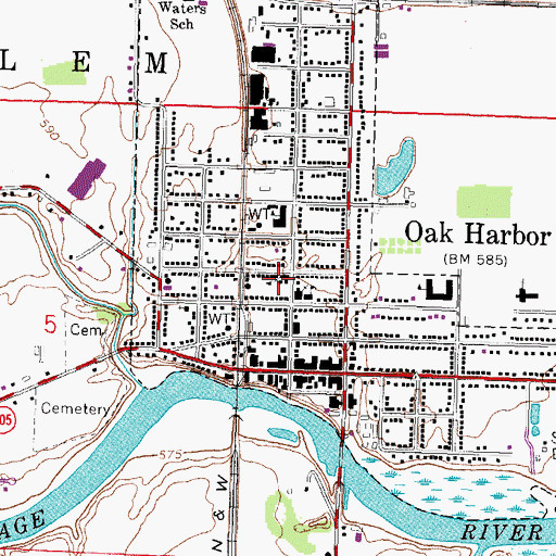 Topographic Map of Saint Boniface Elementary School, OH