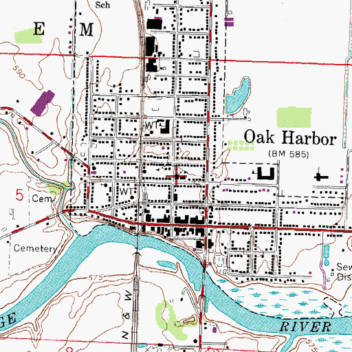Topographic Map of Saint Johns Evangelical Lutheran Church, OH