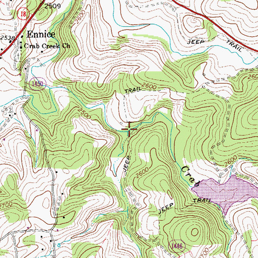 Topographic Map of Hammons Mill (historical), NC